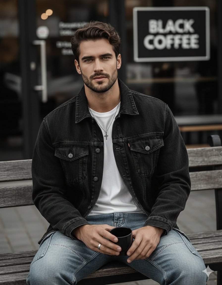 A highly realistic portrait of a man based on the original model (facial stru...