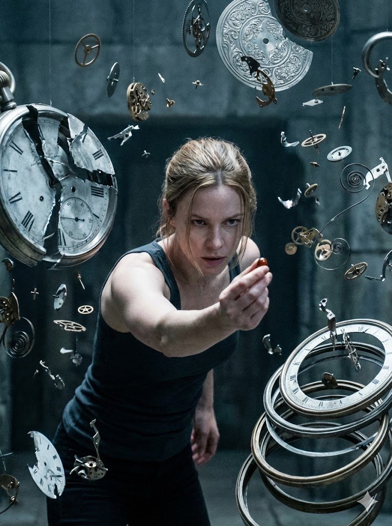 A cinematic, horizontally oriented image captures a dramatic moment with a fe...