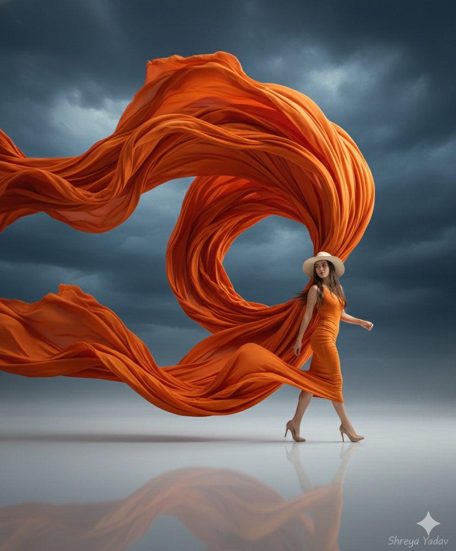 Using the attached photo ( do not change the face ) create a young woman posi...