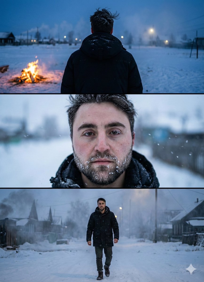 {"metadata":{"title":"Cinematic Winter Triptych","genre":"Portrait Collage","...