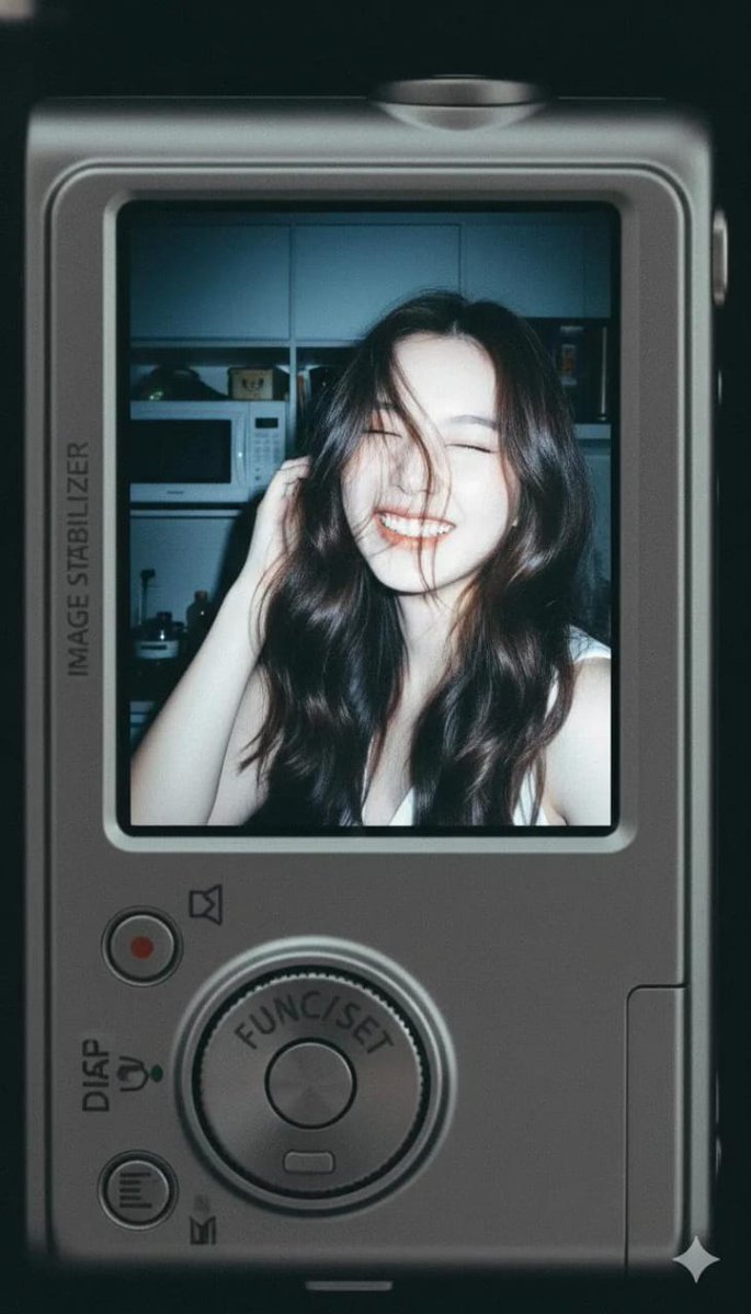 Use facial feature of attached photo. A close-up shot of a young woman displa...