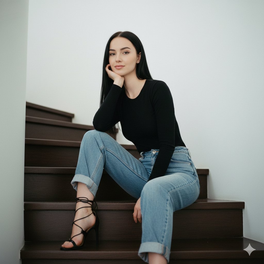 {"subject":{"description":"A beautiful young woman","features":{"hair":{"colo...