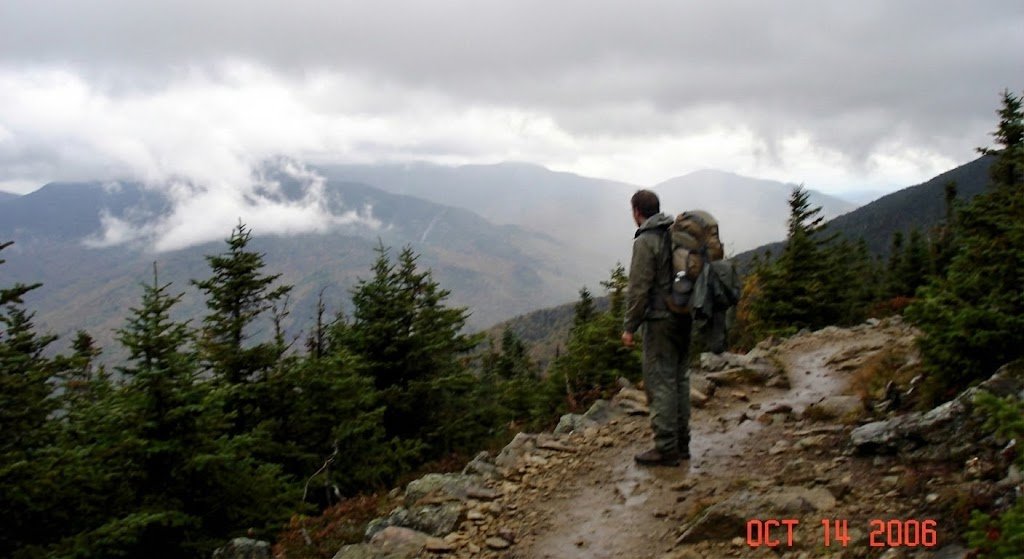 Hiking Trail in the Rockies A slightly blurry digital photo from 2006 shows a...