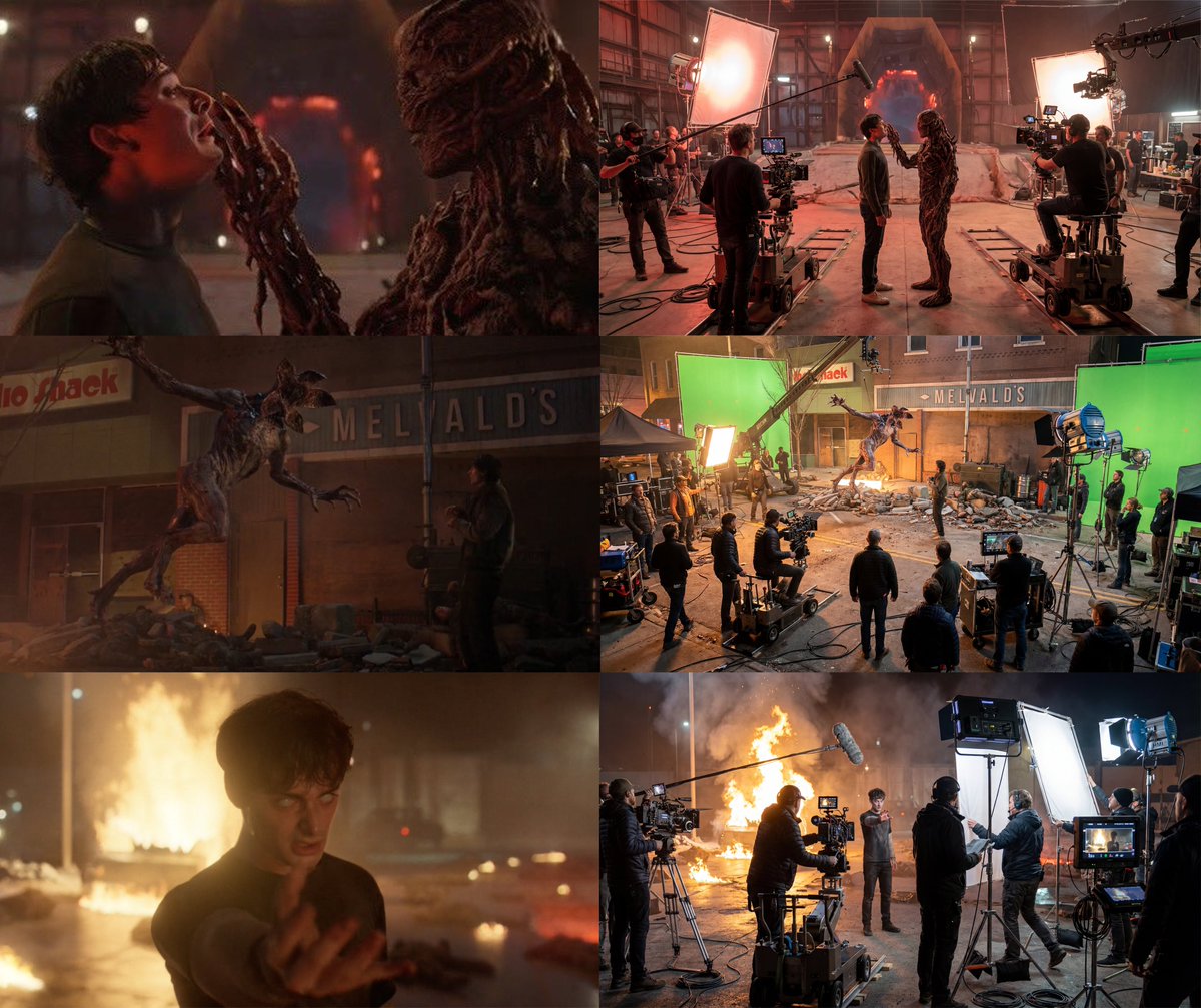 Show the behind the scenes view of this movie set of this exact scene. Keepin...