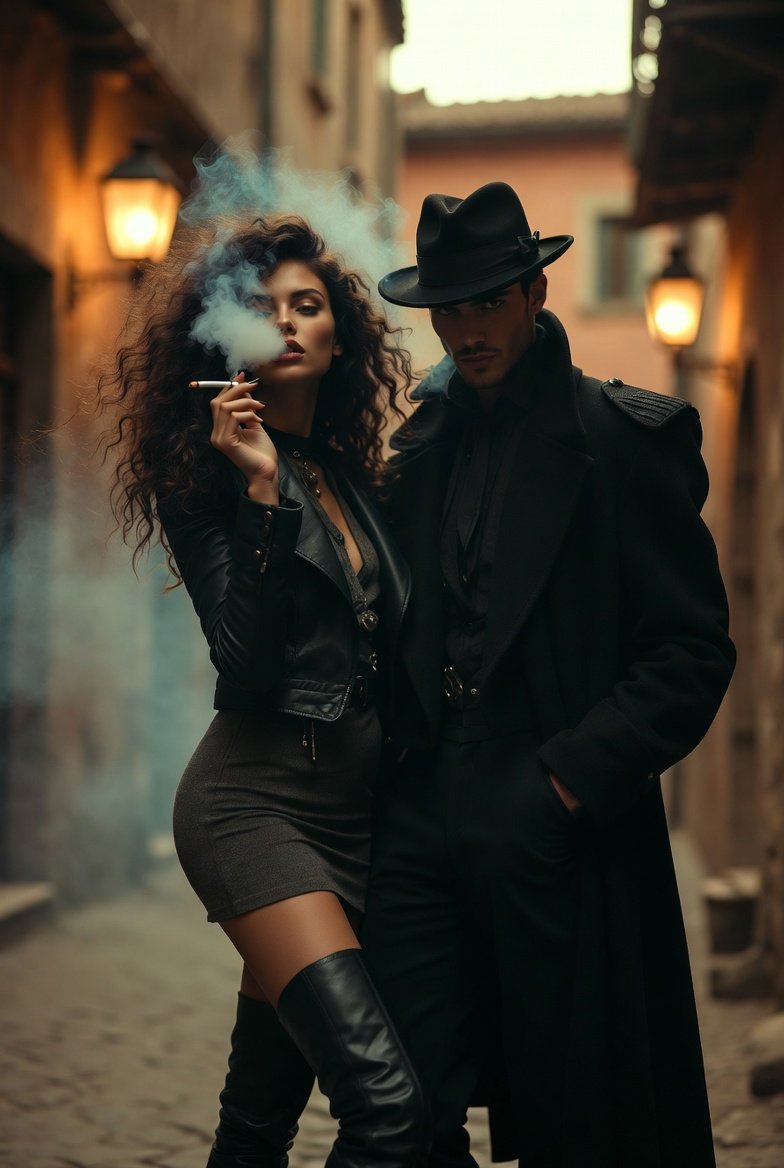 {"Objective":"Create a cinematic vintage-romantic portrait featuring a stylis...