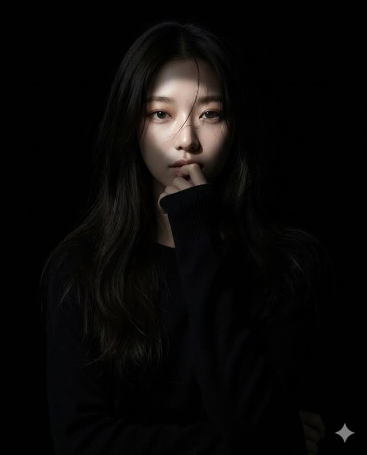 Generate a hyperrealistic realistic-anime portrait of a female character stan...