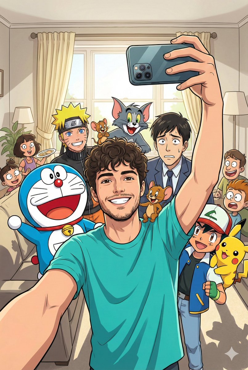 Uploaded Image with short curly hair, stubble, and a bright smile is taking a...