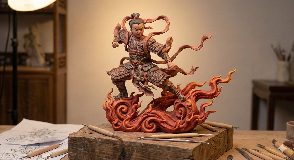 3d sculpted clay model of［人物,