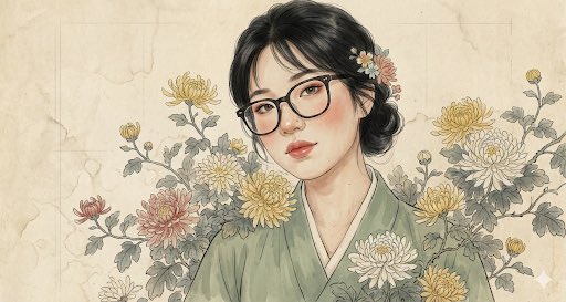 这是一张用户照片与花卉的合体照，用户人脸参考附件