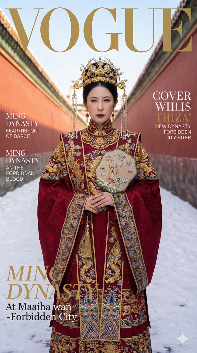 故宫雪景皇后Vogue封面