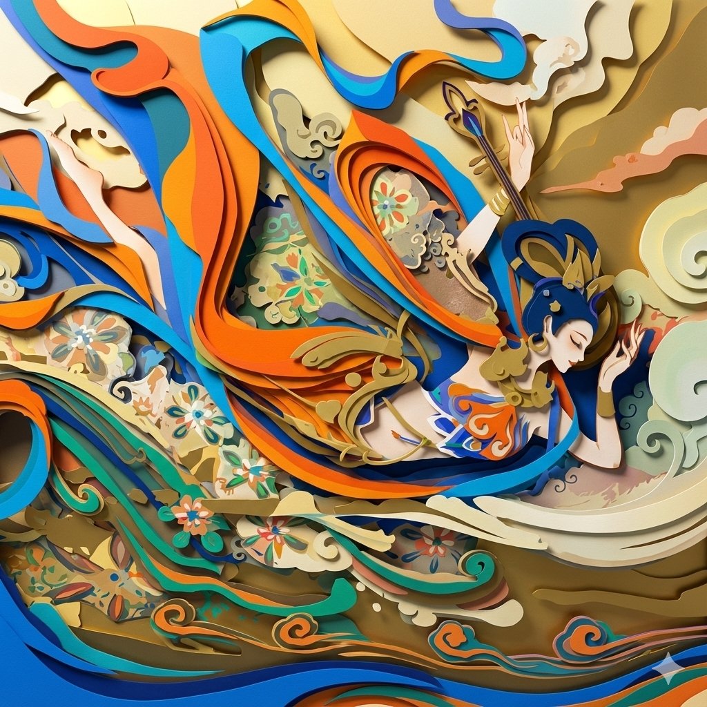 敦煌飞天剪纸艺术复现