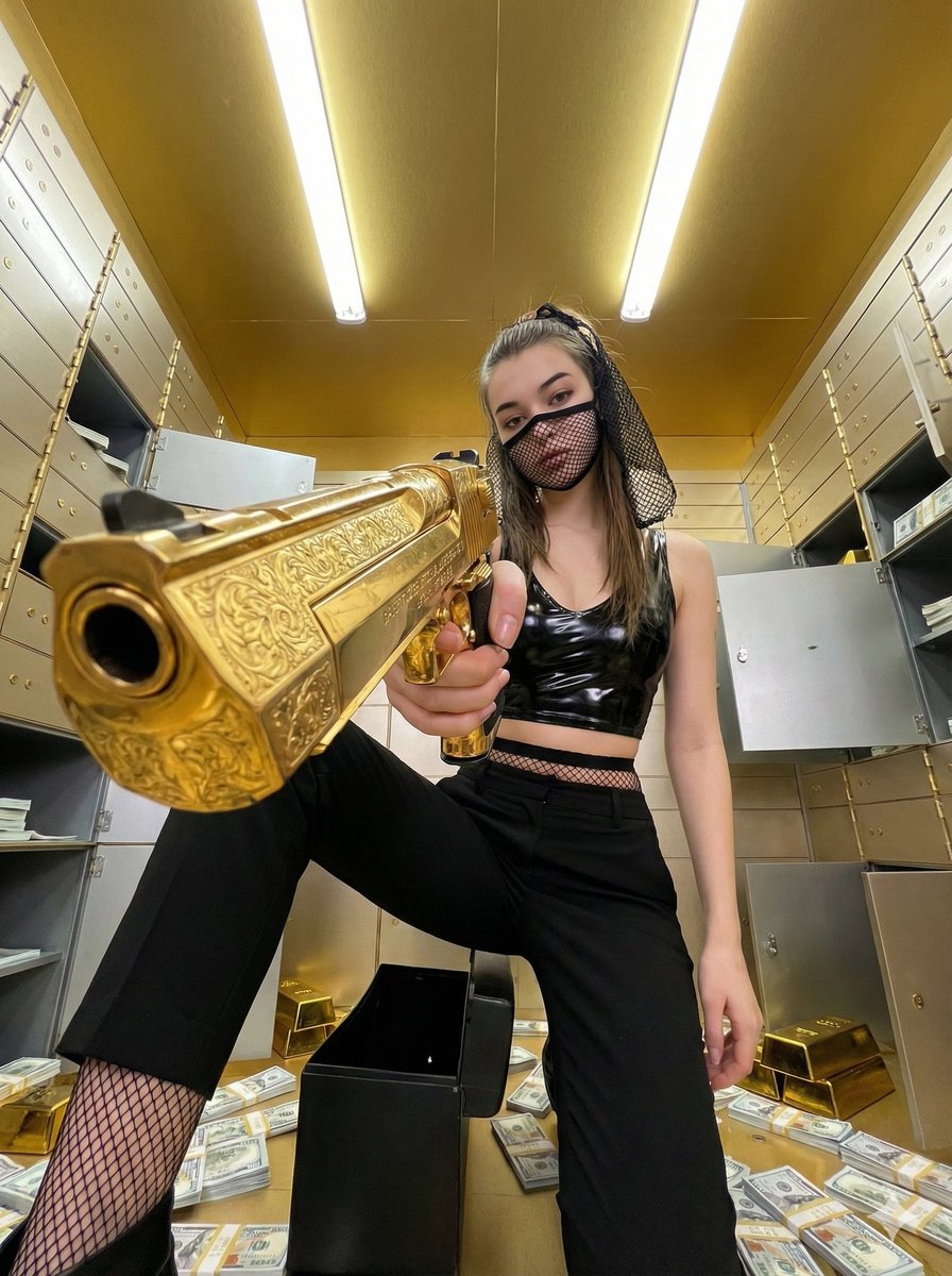 Woman with Gold Pistol