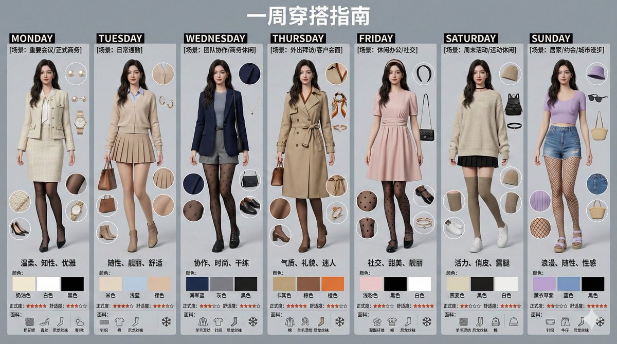 都市牛马一周穿搭指南